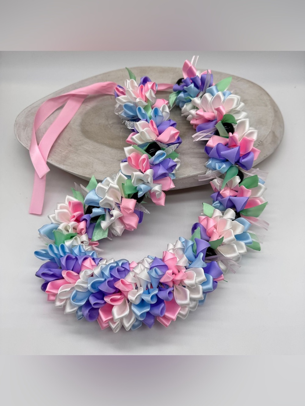 NEW Handmade Ribbon Leis Forever Flower Gift